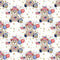 Cute Patriotic Bears on Gold Stars Fabric - White - ineedfabric.com