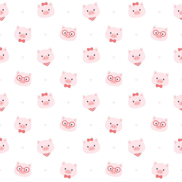 Cute Pigs With Accessories Fabric - ineedfabric.com