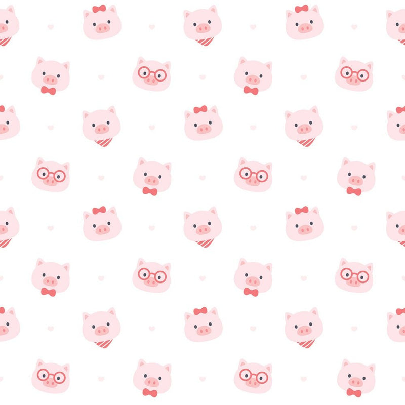 Cute Pigs With Accessories Fabric - ineedfabric.com