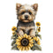 Cute Puppies & Sunflowers 1 Fabric Panel - ineedfabric.com
