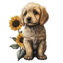 Cute Puppies & Sunflowers 11 Fabric Panel - ineedfabric.com