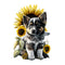 Cute Puppies & Sunflowers 2 Fabric Panel - ineedfabric.com