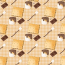 Cute Smores Allover Fabric - Tan - ineedfabric.com