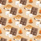 Cute Smores on Dots Fabric - Orange - ineedfabric.com