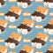Cute Smores on Stripes Fabric - Blue - ineedfabric.com