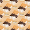 Cute Smores on Stripes Fabric - Orange - ineedfabric.com