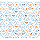 Cute Snowman Scallops Fabric - Blue - ineedfabric.com
