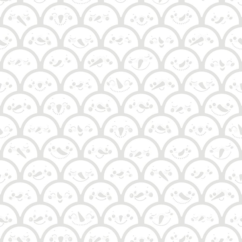 Cute Snowman Scallops Tone on Tone Fabric - ineedfabric.com