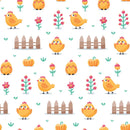 Cute Spring Chickens Fabric - ineedfabric.com