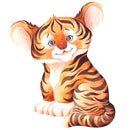 Cute Watercolor Tiger Fabric Panel - ineedfabric.com