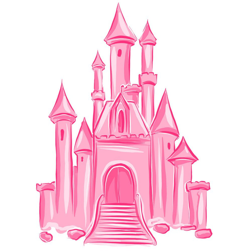 Cute Wizard of OZ Pink Castle Fabric Panel - ineedfabric.com