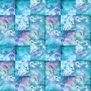 Cyan Abstract Patchwork Fabric - Blue - ineedfabric.com