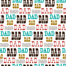 Dad Allover Font Fabric - White - ineedfabric.com