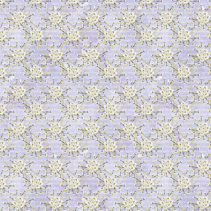 Daisies Bouquet With Font Fabric - Purple - ineedfabric.com