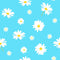 Daisy Flowers Fabric - Blue - ineedfabric.com
