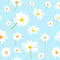 Daisy Flowers Fabric - Light Blue - ineedfabric.com