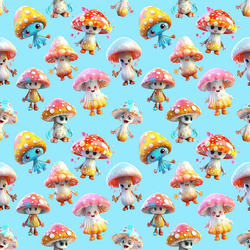 Dancing Mushroom Fabric - ineedfabric.com