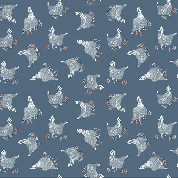 Dear Stella, Chickens Fabric - Teal - ineedfabric.com