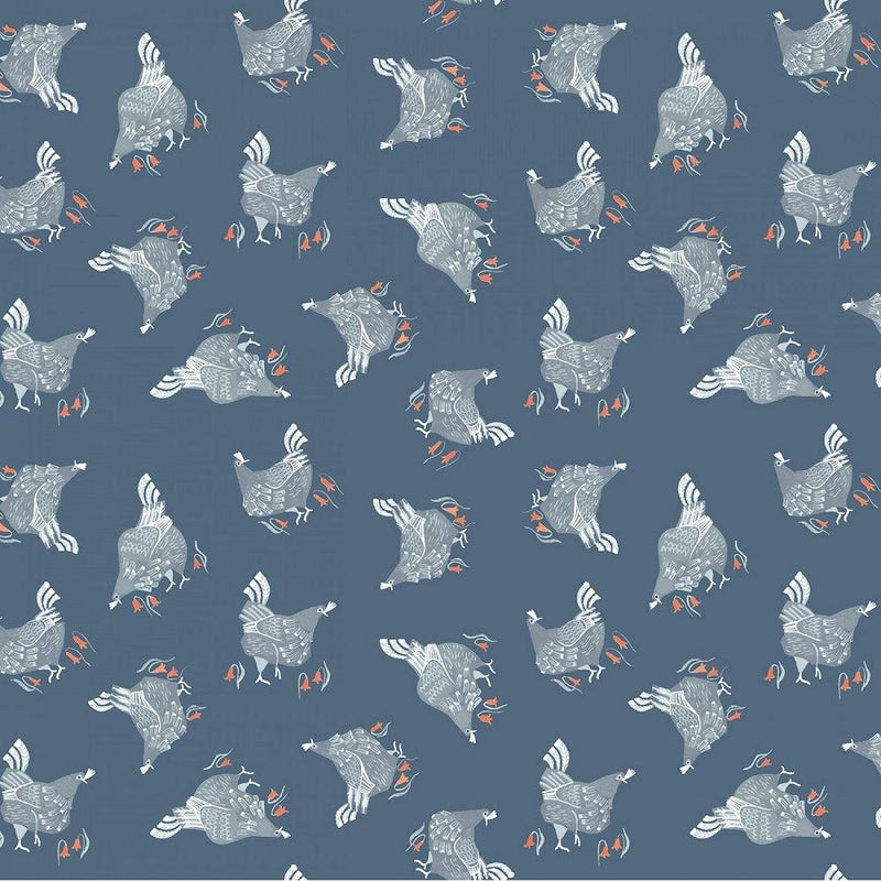 Dear Stella, Chickens Fabric - Teal - ineedfabric.com