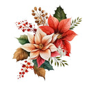 December-Poinsettia Fabric Panel - ineedfabric.com