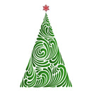 Decorative Christmas Tree Silhouette Fabric Panel - ineedfabric.com