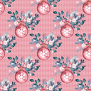 Decorative Ornaments on Diamond Fabric - Pink - ineedfabric.com