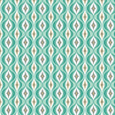 Decorative Retro Ornament Fabric Variation 1 - Aqua - ineedfabric.com