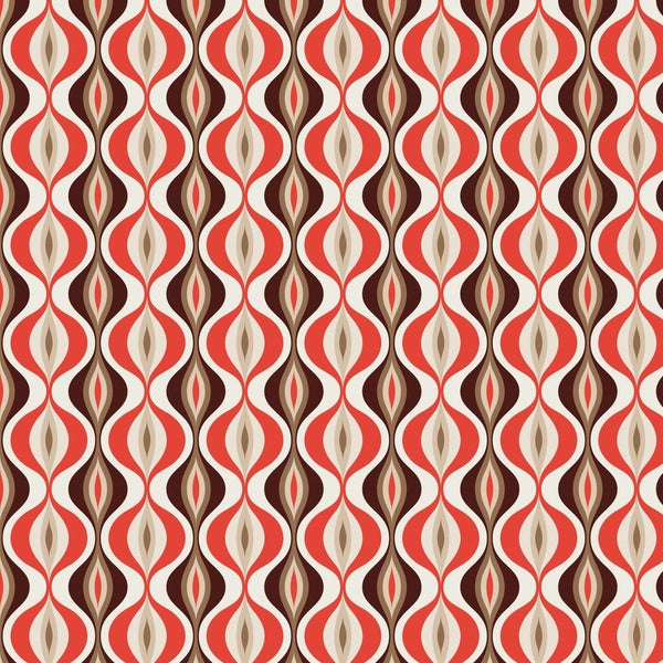 Decorative Retro Ornament Fabric Variation 2 - Brown - ineedfabric.com