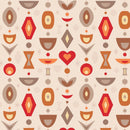 Decorative Retro Ornament Fabric Variation 5 - Tan - ineedfabric.com