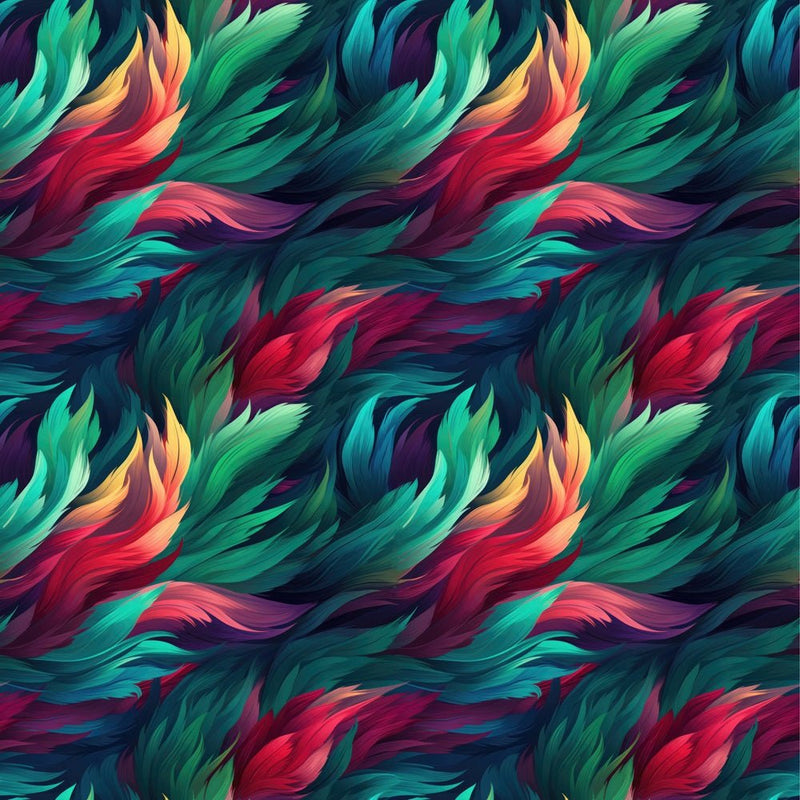 Deep Colorful Feather Fabric - ineedfabric.com