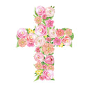 Delicate Floral Cross Fabric Panel - ineedfabric.com