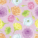 Delicate Flowers With Paint Splatter Fabric - ineedfabric.com