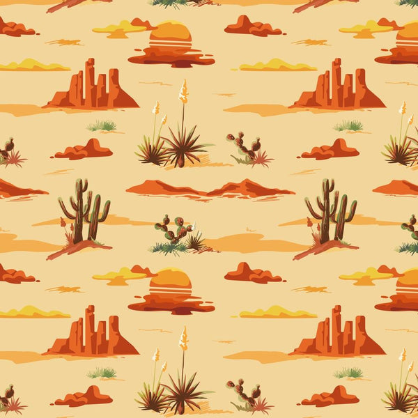 Desert Landscape Fabric - Orange - ineedfabric.com