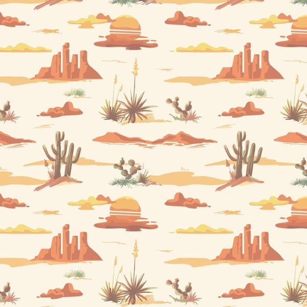 Desert Landscape Fabric - Tan - ineedfabric.com