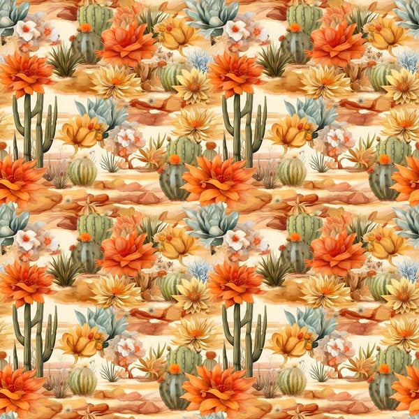 Desert Oasis Pattern 3 Fabric - ineedfabric.com