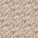 Diagonal Coffee Font Fabric - Cream - ineedfabric.com