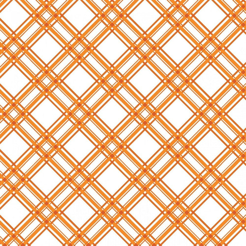 Diagonal Plaid Fabric - Orange - ineedfabric.com