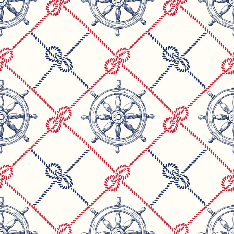 Diagonal Sailor Knots & Wheels Fabric - ineedfabric.com