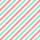 Diagonal Stripe Fabric - Mint/Coral - ineedfabric.com