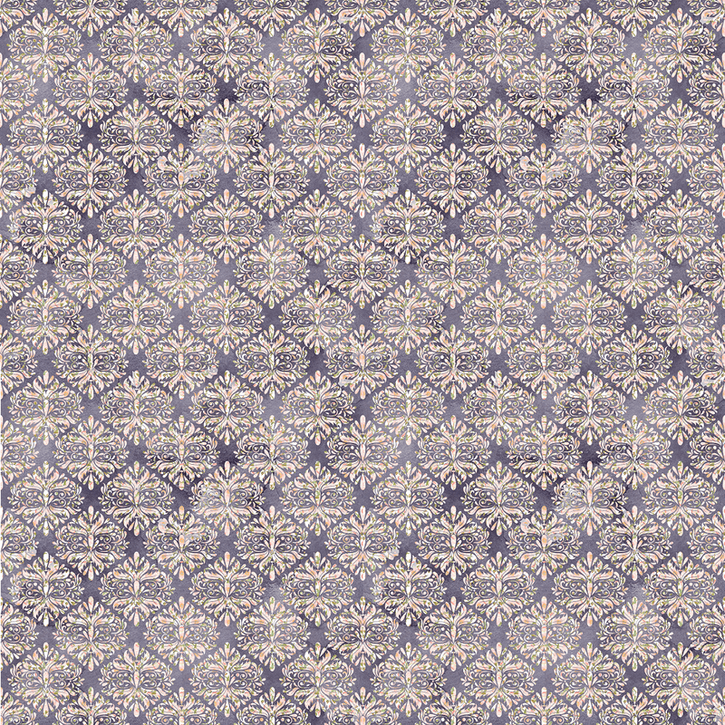 Diamond Peony Pattern Fabric - Purple - ineedfabric.com
