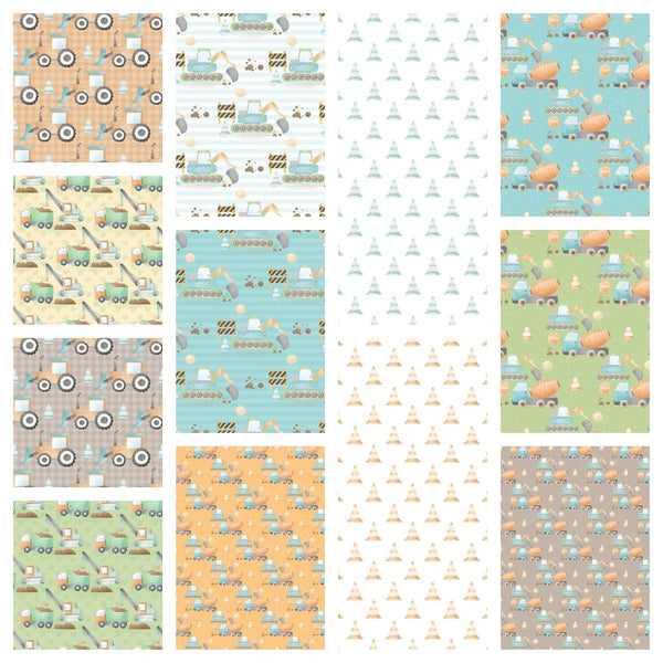 Diggers Charm Pack - 12 Pieces - ineedfabric.com