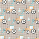 Diggers Loaders Fabric - Brown - ineedfabric.com