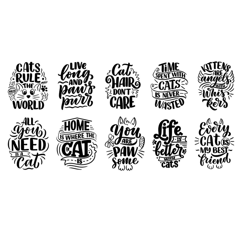 Digitally Printed Cat Quotes