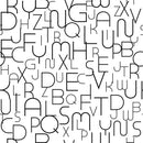 Digitally Printed Curved Font Alphabet Fabric - ineedfabric.com