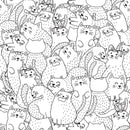 Digitally Printed Funny Packed Cats Fabric - ineedfabric.com