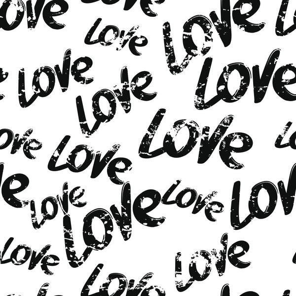 Digitally Printed Hand Drawn Love Fabric - ineedfabric.com