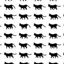 Digitally Printed Large Cat Silhouettes Fabric - ineedfabric.com