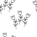 Digitally Printed Large Sketched Tulips Fabric - ineedfabric.com