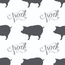 Digitally Printed Pork Script Fabric - ineedfabric.com