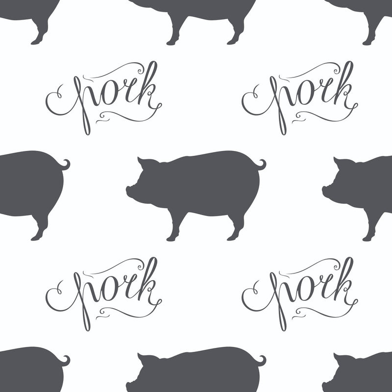 Digitally Printed Pork Script Fabric - ineedfabric.com